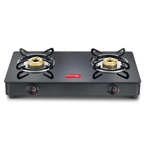 Prestige IRIS Toughened Glass-Top 2 Brass Burner LPG Gas Stove